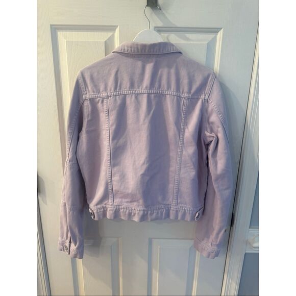Free People Lavender Denim Jacket sz L EUC - Picture 7 of 8